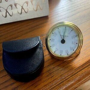 RARE MINT CONDITION!! Tiffany & Co. Gold/Brass Aviator Travel Clock